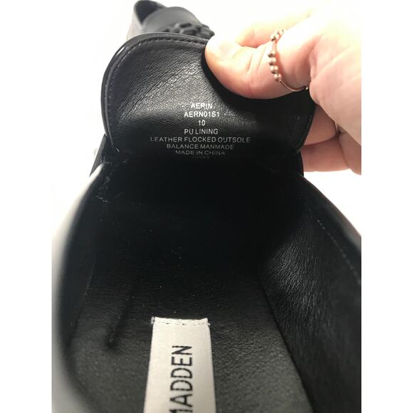New Steve Madden Women's 10 Black Aerin Loafers Lug Sole - Picture 12 of 13